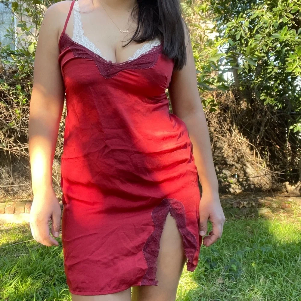 Vintage Silk red dress - Picture 1 of 2